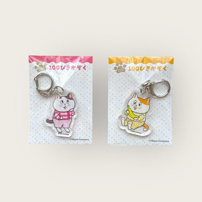 絵本『100ぴきかぞく キャンプへいく』＆手ぬぐい＆キーホルダー+サイン色紙付き